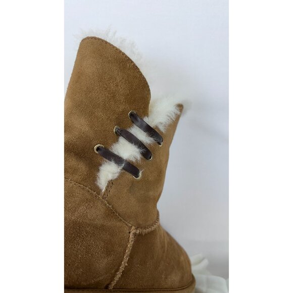UGG Womens Brown Suede & Sheepskin Lined Winter Boots Size 8 - Picture 4 of 16